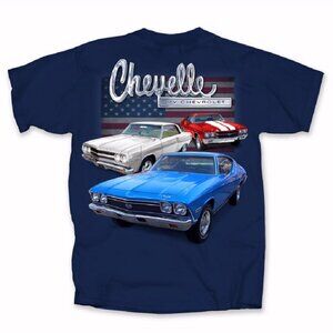 Chevy Chevrolet Chevelle RWB U.S. Flag Short Sleeve T-Shirt - NEW Fast Ship